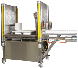 FEI700 2-Way 40# Block Cheese Cutter, The FEI700 is a semi-automatic cheese  cutting machine designed to reduce 40# blocks using two, cross-directional,  cuts. A self-contained hydraulic unit